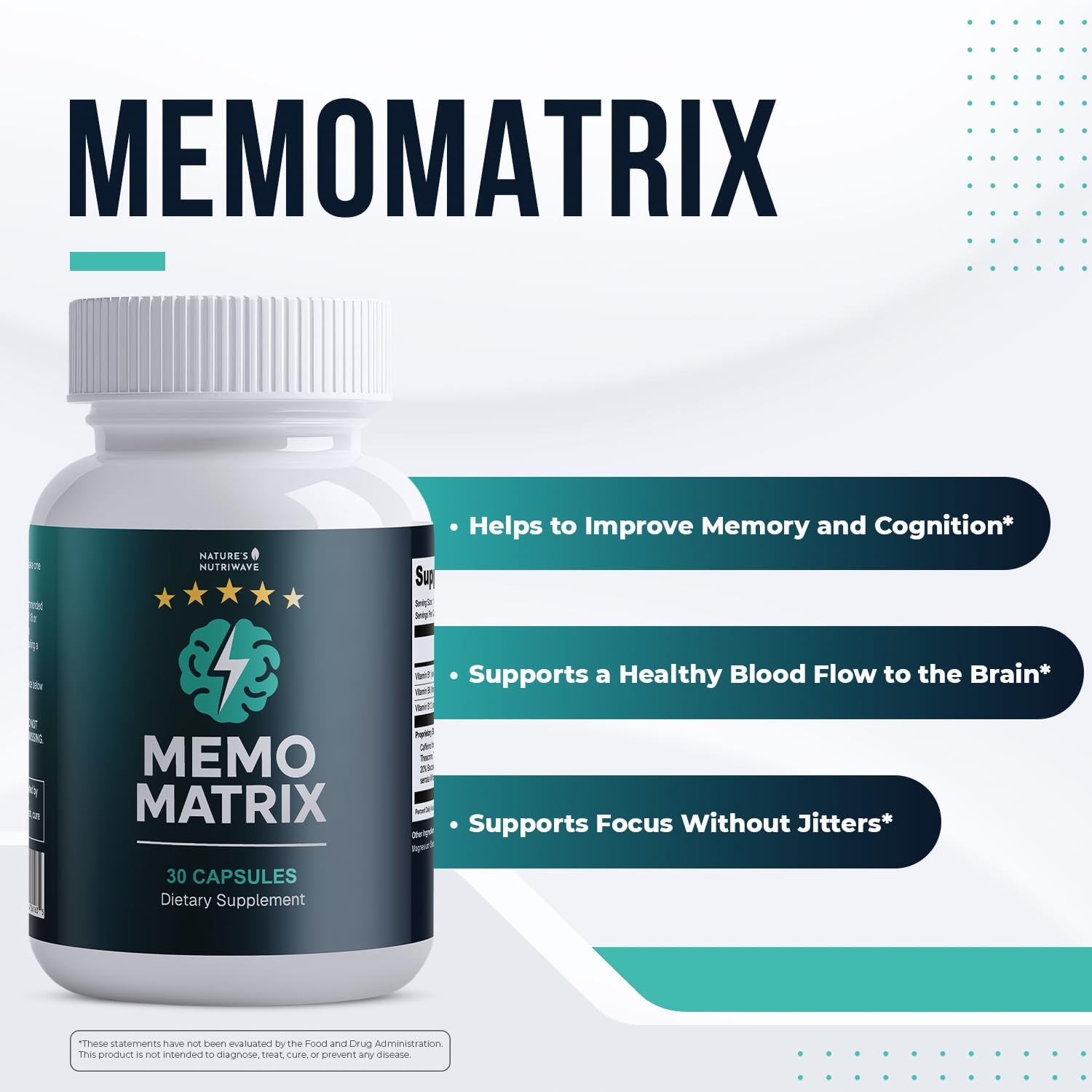 Nature’s NutriWave MemoMatrix B-Vitamin Botanical Supplement 30 Capsules