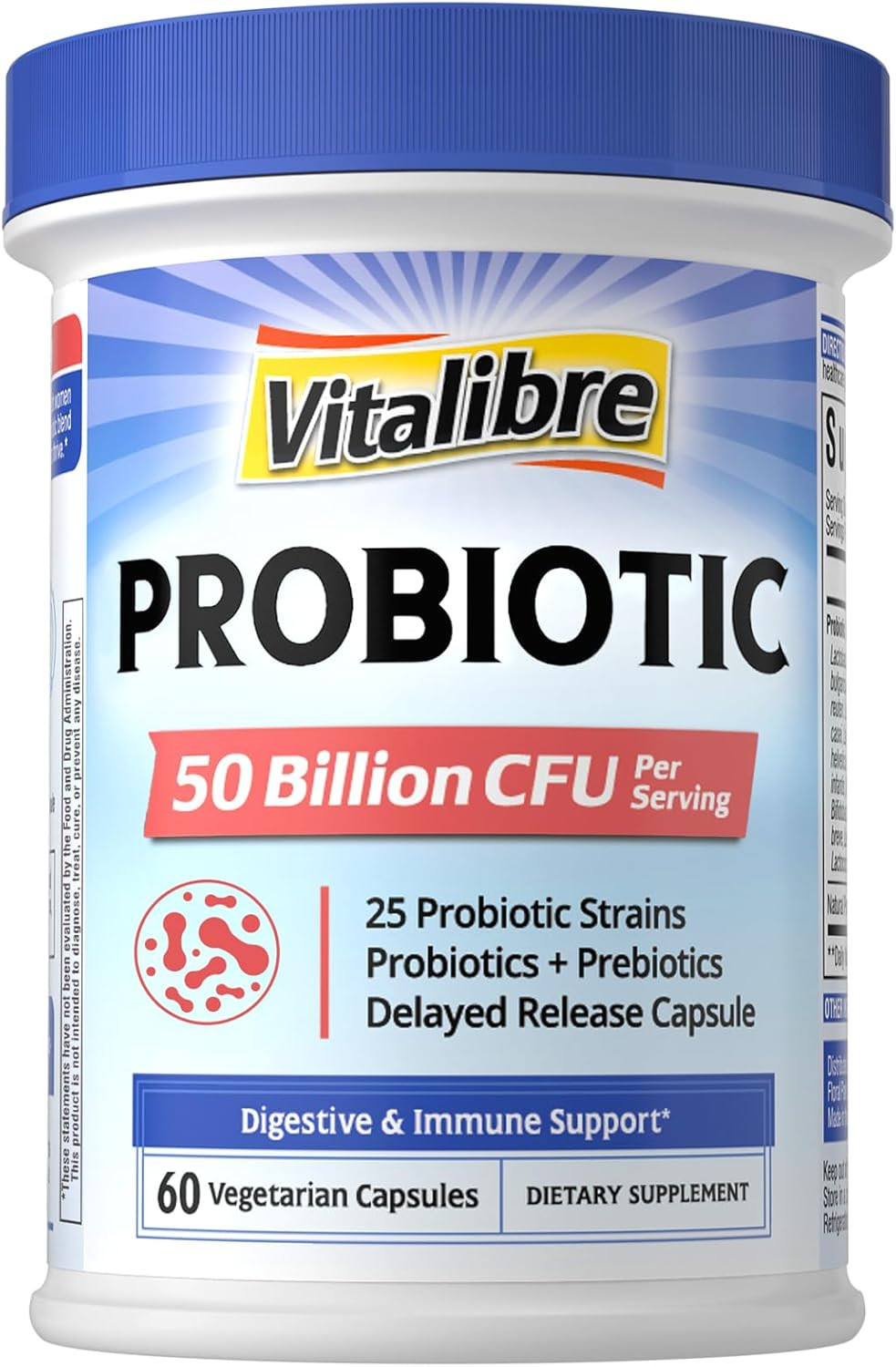 Probiotic for Women and Men, 50 Billion CFU, 25 Diverse Strains plus Prebiotics,