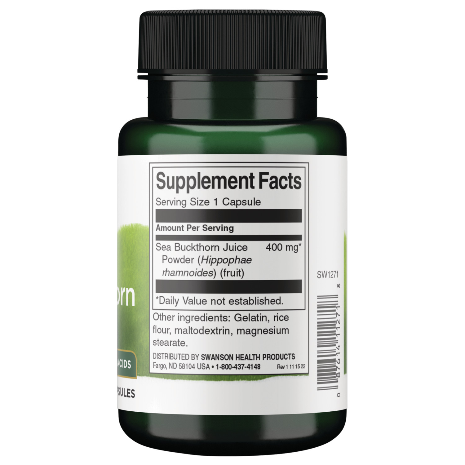 Swanson Full Spectrum Sea Buckthorn 400 mg 60 Capsules