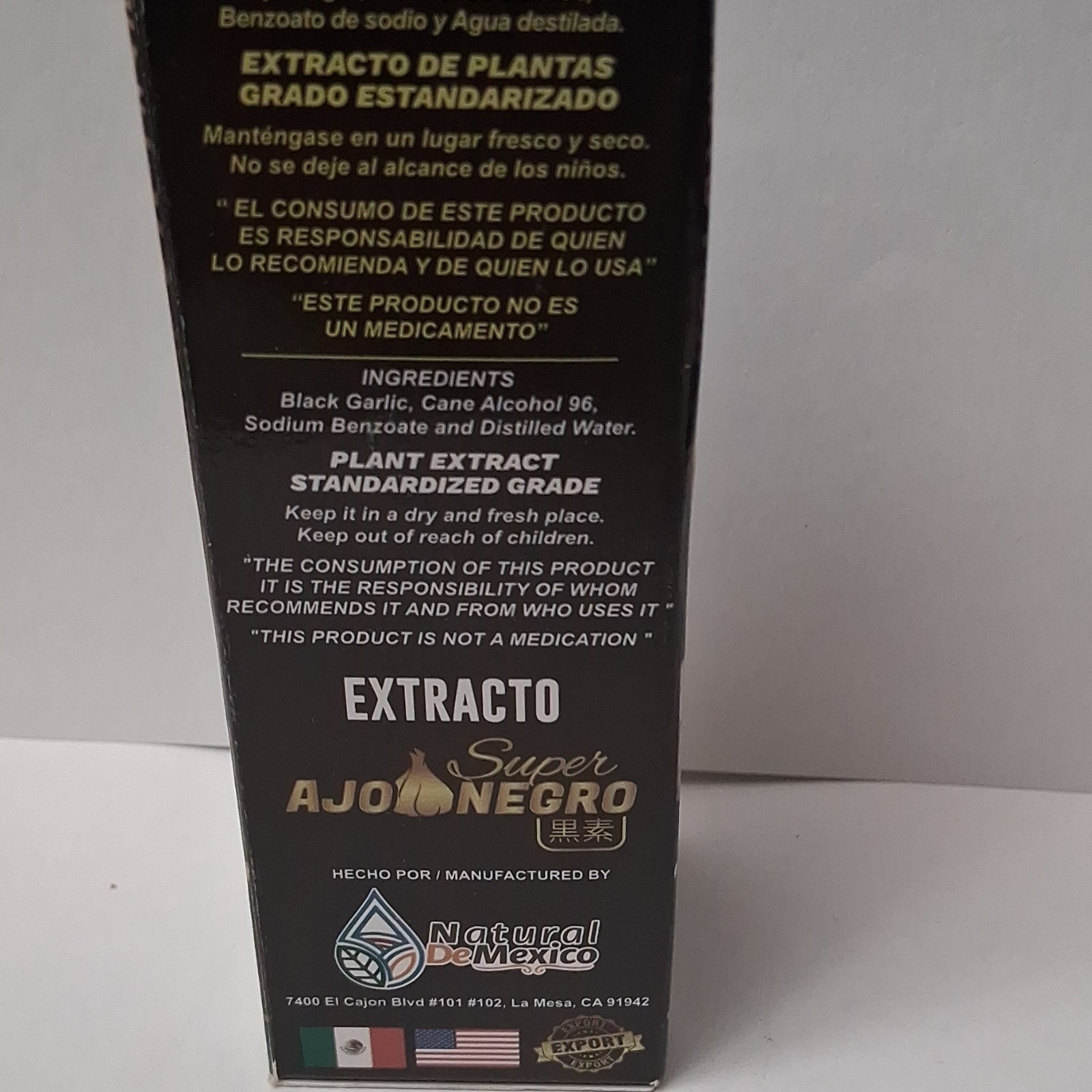 Natural De Mexico Super Black Garlic Liquid Supplement 60 ml