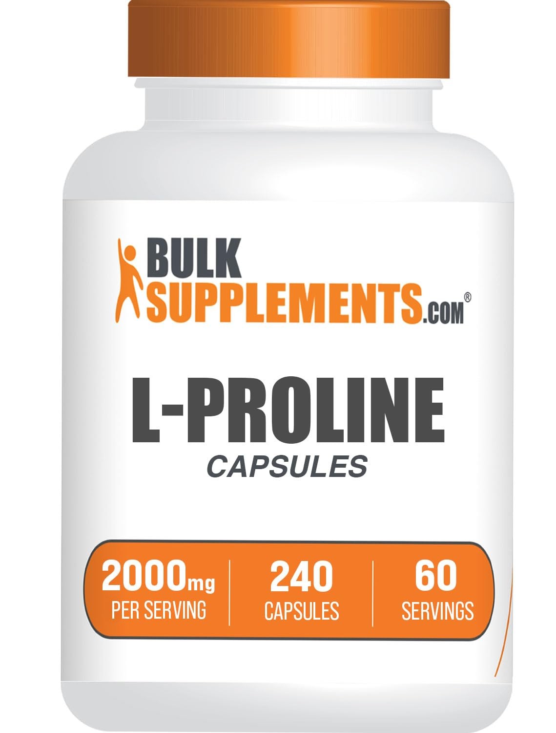 L Proline 2000Mg Capsules 240 Count Active Lifestyle Supplement For Fitness
