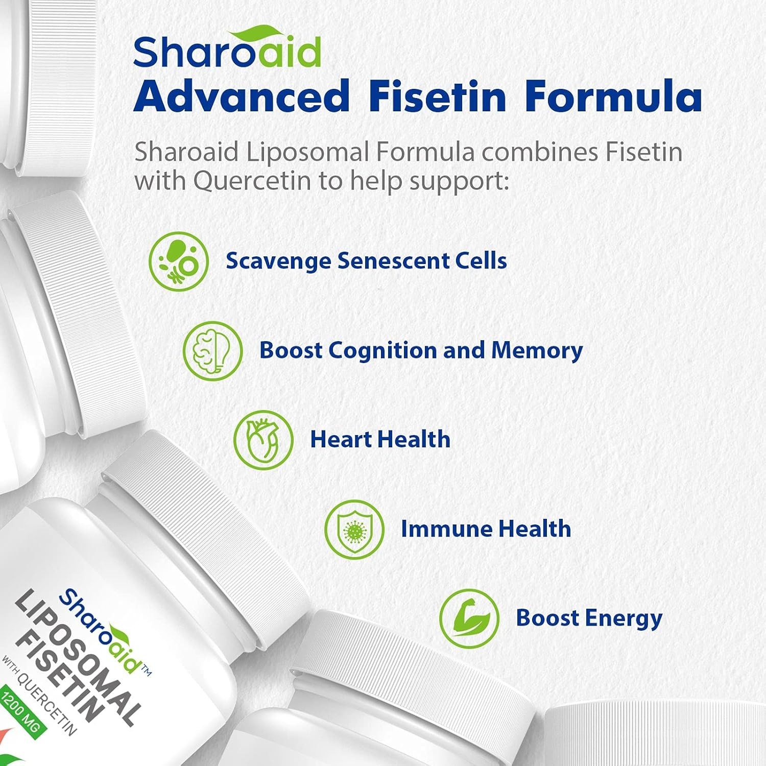 Liposomal Fisetin with Quercetin Supplements 1200 mg per Serving,High Absorption