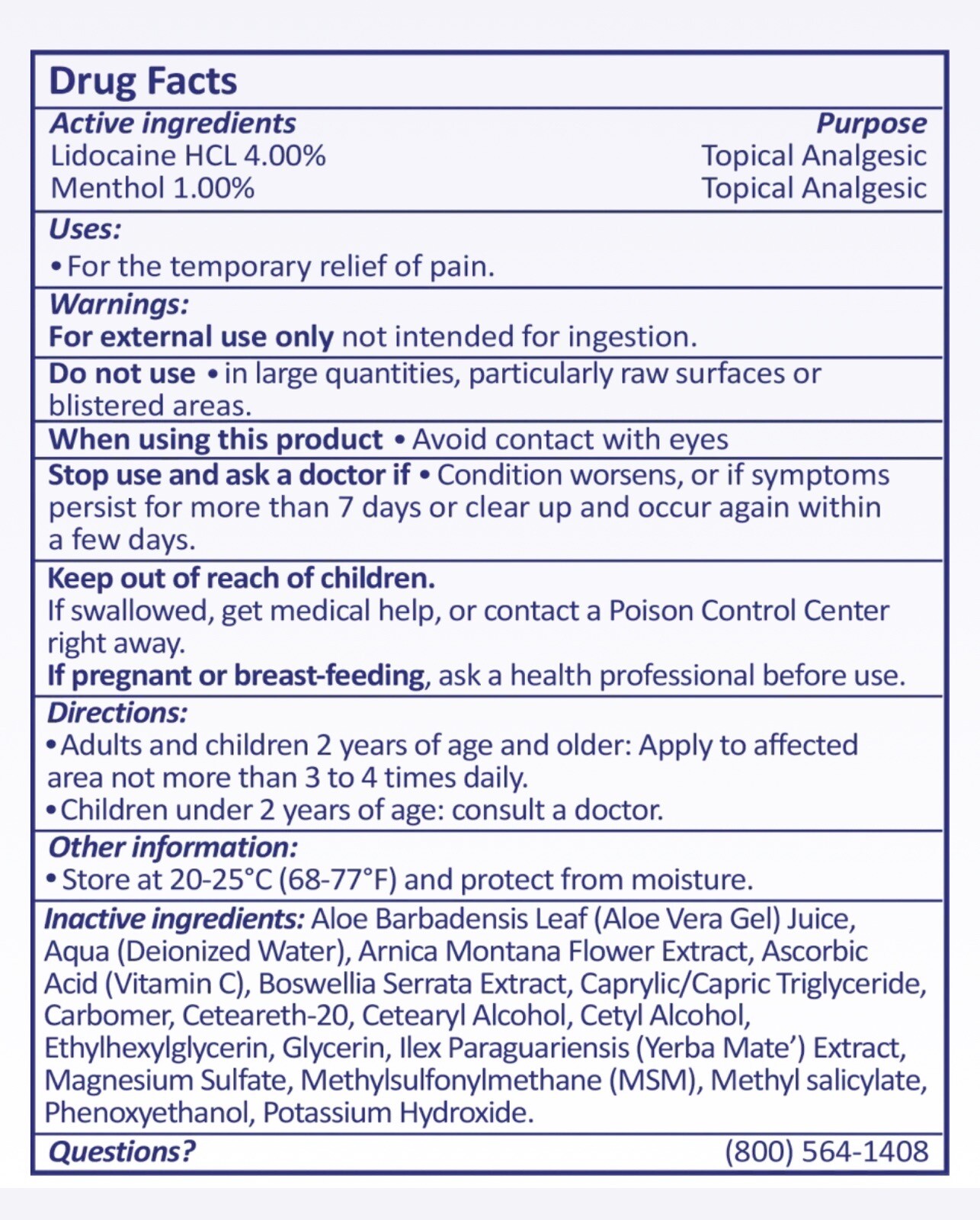 Rapid Pain-Relief Topical Cream