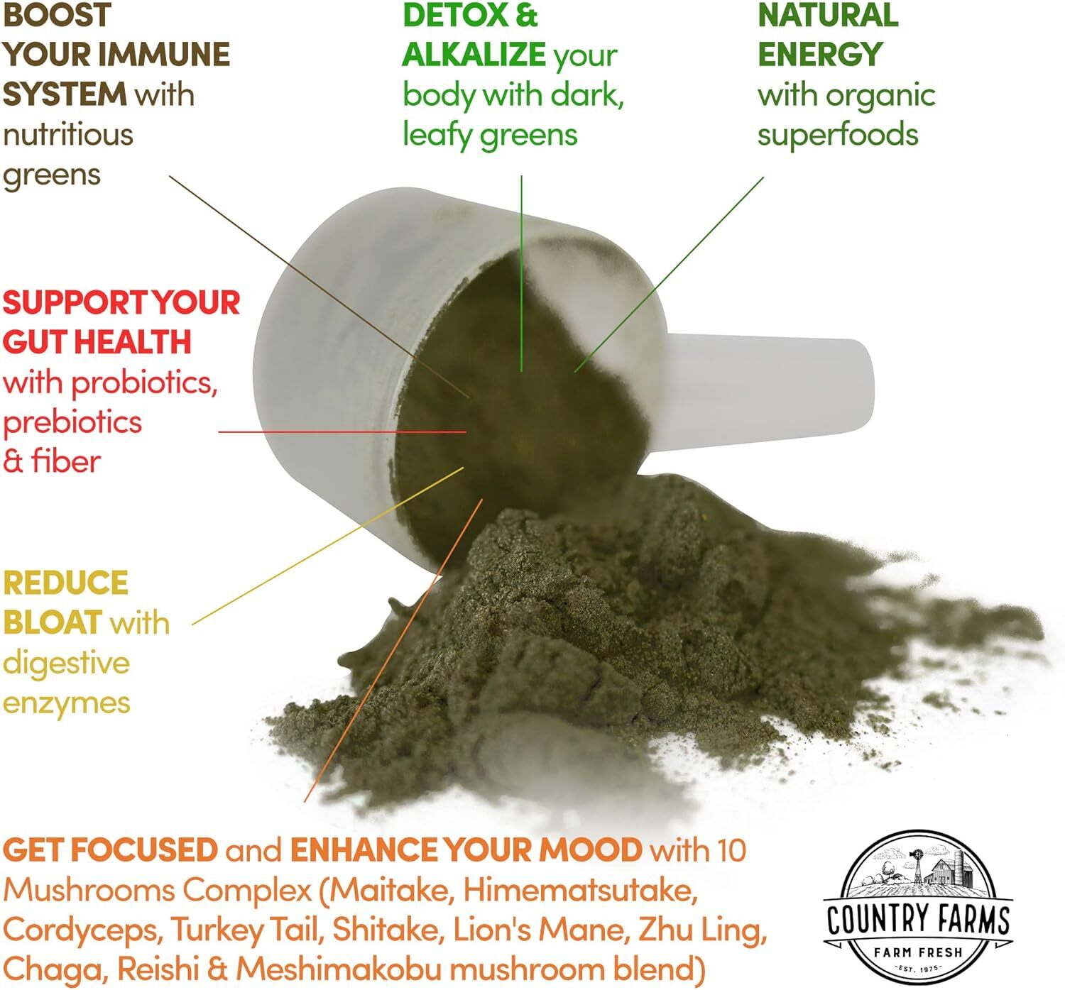Sabor Natural Super Greens, 50 Superalimentos Organicos, Usda Organic