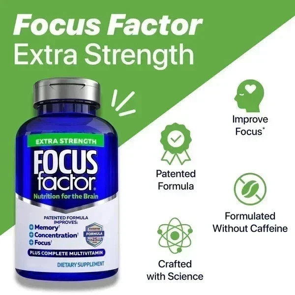 pack of 5 Focus Factor Adults Extra Strength- Brain Supplement – 120 Tablets