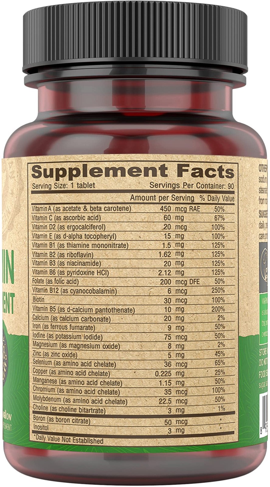 DEVA Vegan Multivitamin for Women & Men with Iron, 90 Count (Pack of 1)