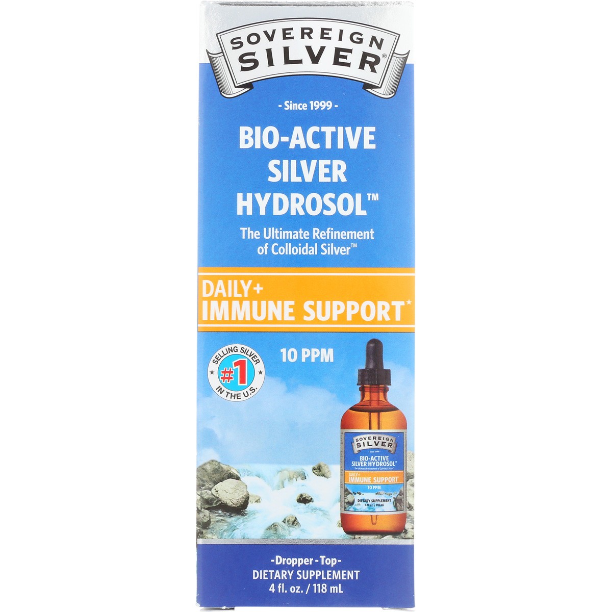 Sovereign Silver Bio-Active Hydrosol Dropper Top 4 Fl Oz Fl. Supplement 3 Pack