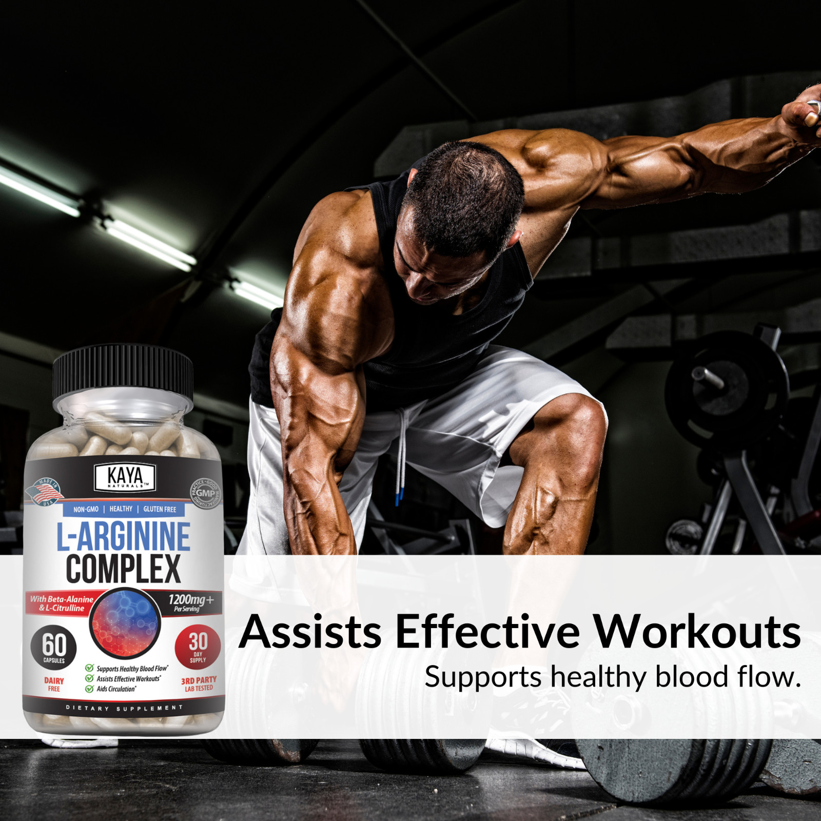 (2 Pack) L-Arginine 60ct NO3 Nitric Oxide Testosterone Booster Libido ED Support