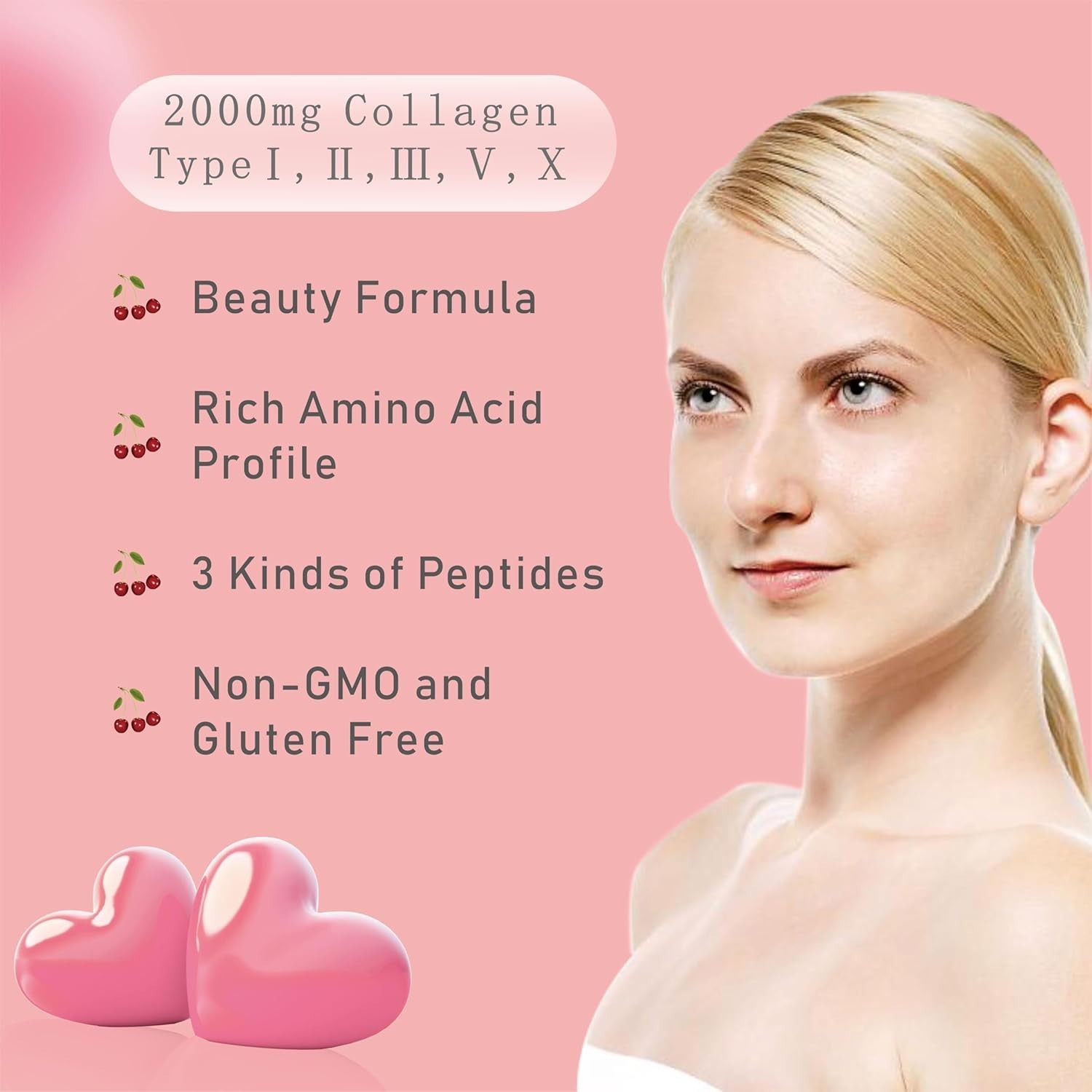 Multi Collagen Peptides Powder for Women and Men – Type I, II, III, V, X –