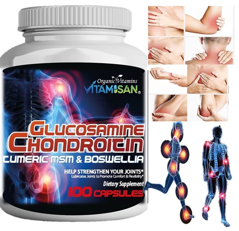 Glucosamine Chondroitin Turmeric & MSM 200 CAPSULES – Bones, Joint Support Pills