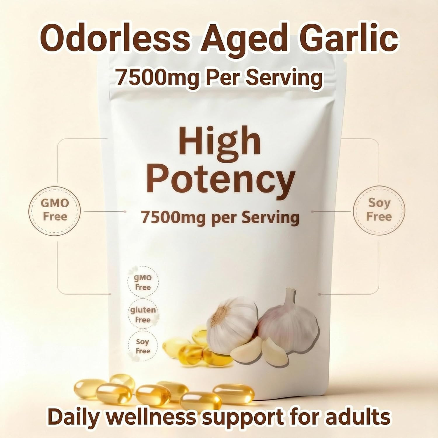 Nuvapure Aged Garlic Extract Odorless –200 Softgels | Organic, Non-Gmo, Gluten-F