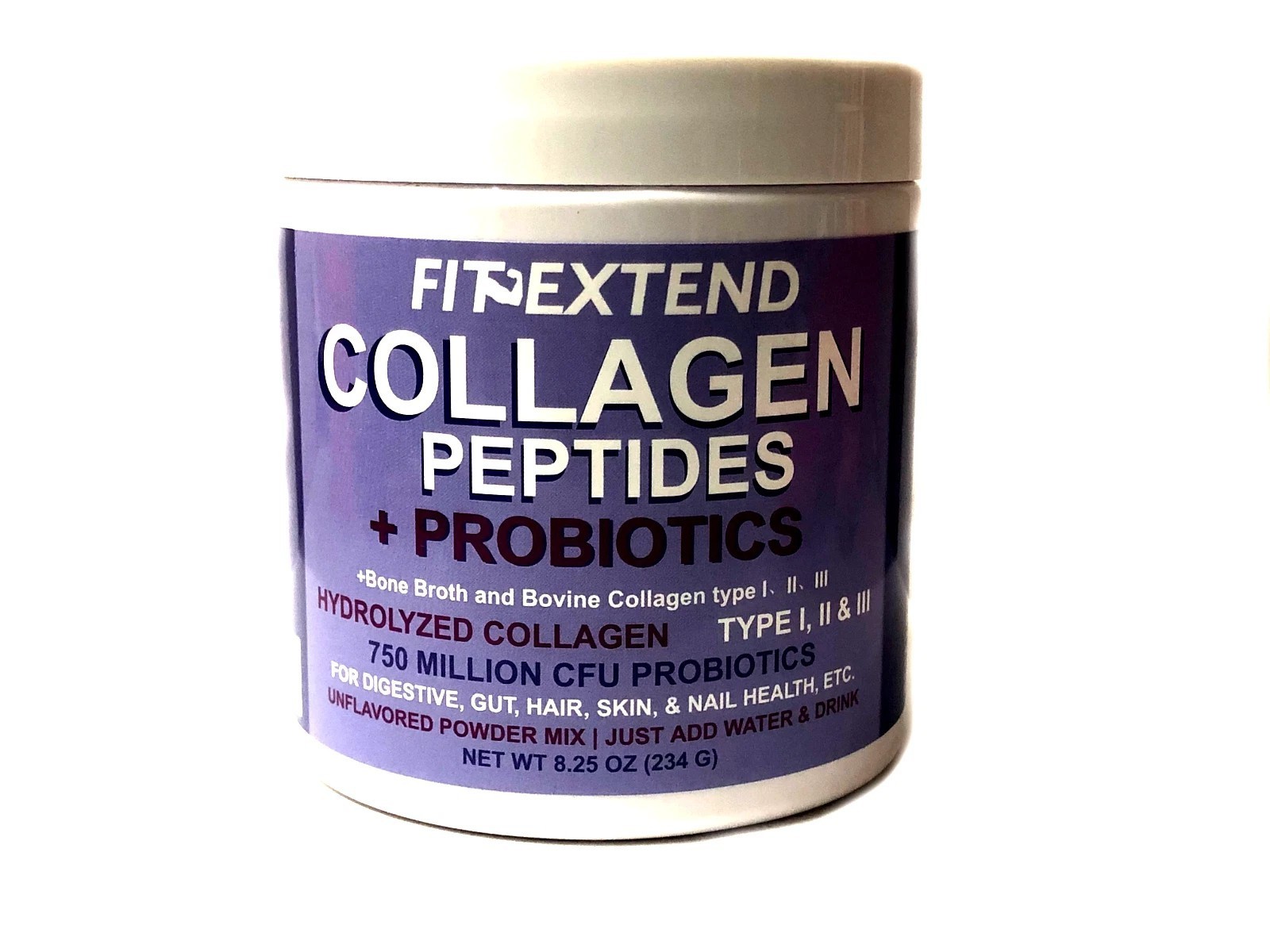 Collagen peptides protein powder CFU type 123 Anti aging Probiotics bloating