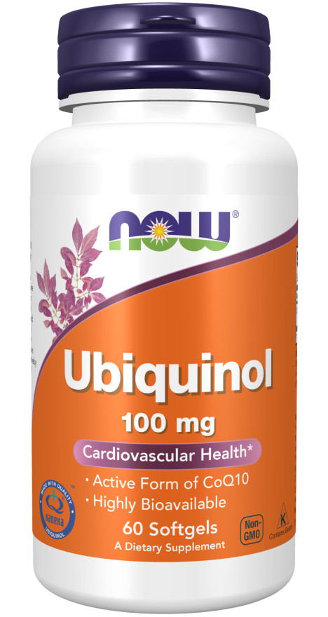 NOW Foods Ubiquinol 100mg 60 Softgels Active CoQ10 8/24EXP free radical protec