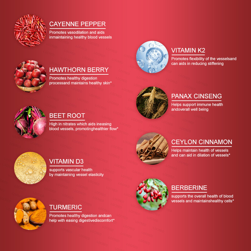 Cayenne Pepper Hawthorn Beet Root Turmeric Vitamin K2+D3 Liquid Drops 60ML