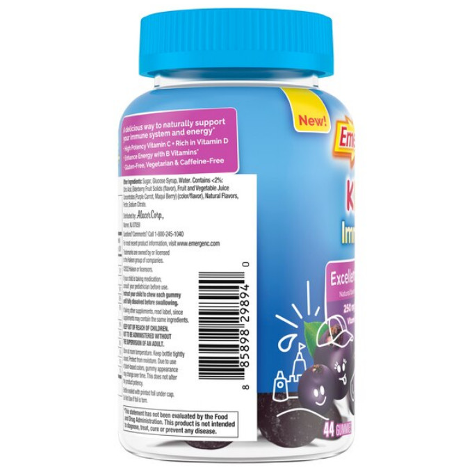 Emergen-C Kidz Immune+ Gummy Excellent Elderberry 44 CT vitaminas EXP 08/2025