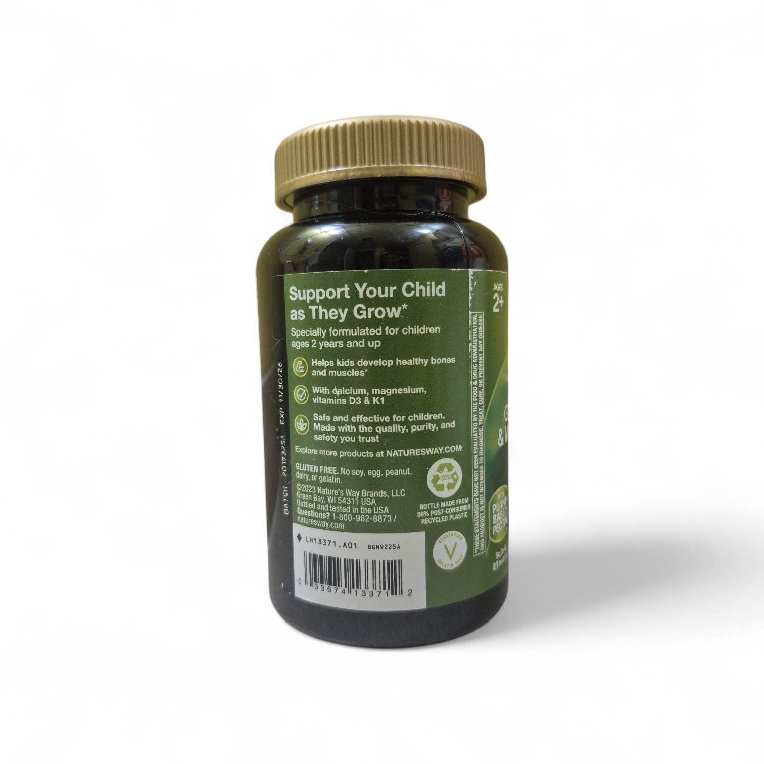 Kids Growing Bones Muscles, Calcium Vita D, Ages 2+ Wildberry Flav 60. 11/26
