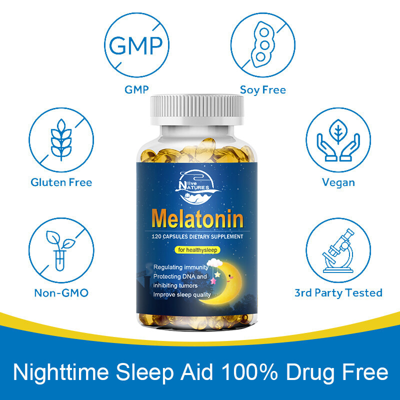 NL Melatonin 10mg, 120/240/480 Capsules – 10mg Per Serving, Non-GMO, Gluten Free