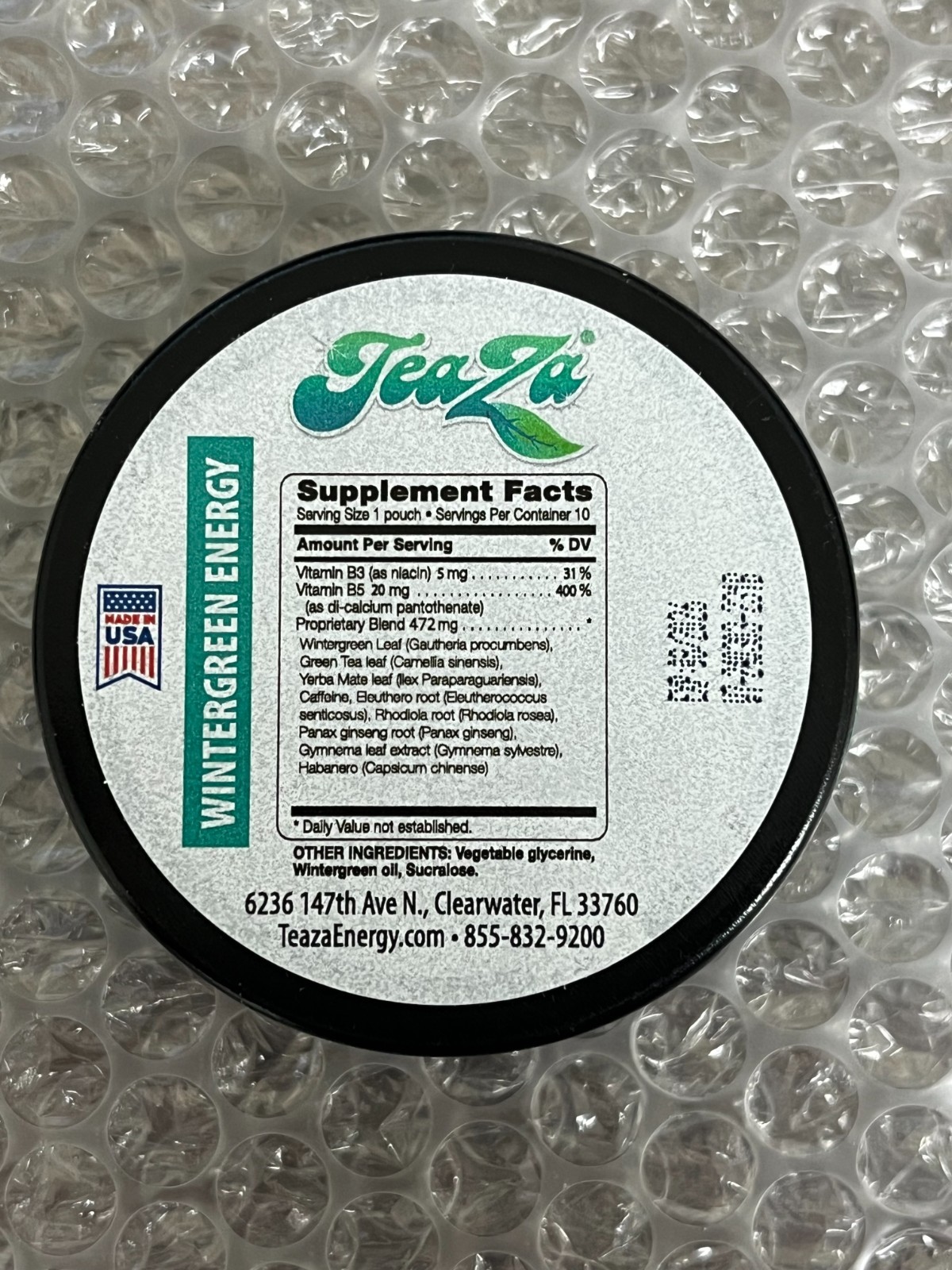 NEW 4Pk Teaza Herbal Energy Pouch WinterGreen – **Free Shipping – Exp:08/26**