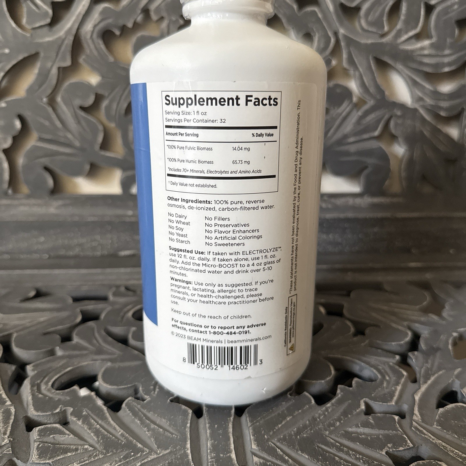 BEAM Minerals Micro-Boost Liquid Minerals 32oz Fulvic Humic 30-Day Supply SEALED