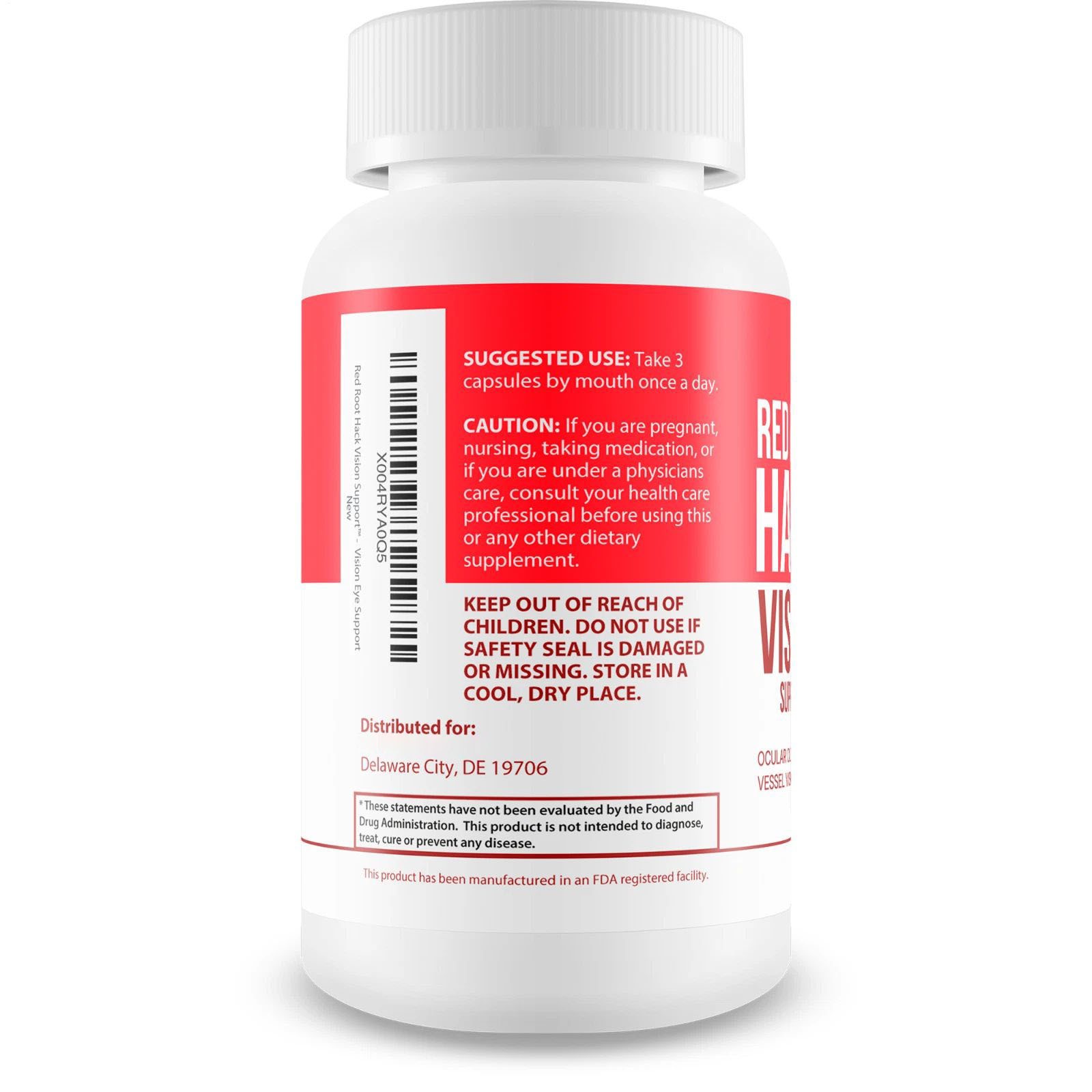 90 Count Portable Red Root Herbal Tablets for Daily Eye Antioxidant Wellness