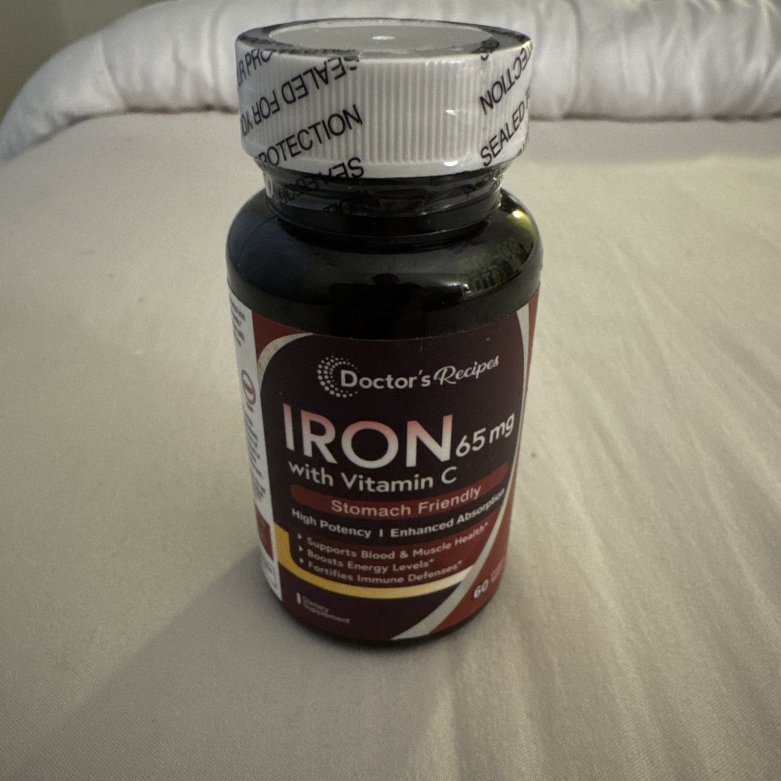 Doctor’s Recipes Iron Supplement 65 mg with Vitamin C – Maximized Absorption …