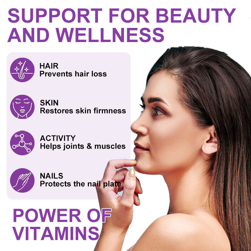 Hair, Skin & Nails Biotin Gummies with Collagen & Keratin Dietary Supplement
