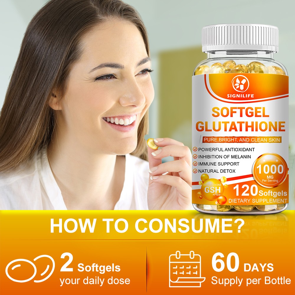 120 Pills Whitening Capsules 1000MG Natural Anti-Aging Skin Whitening Caps