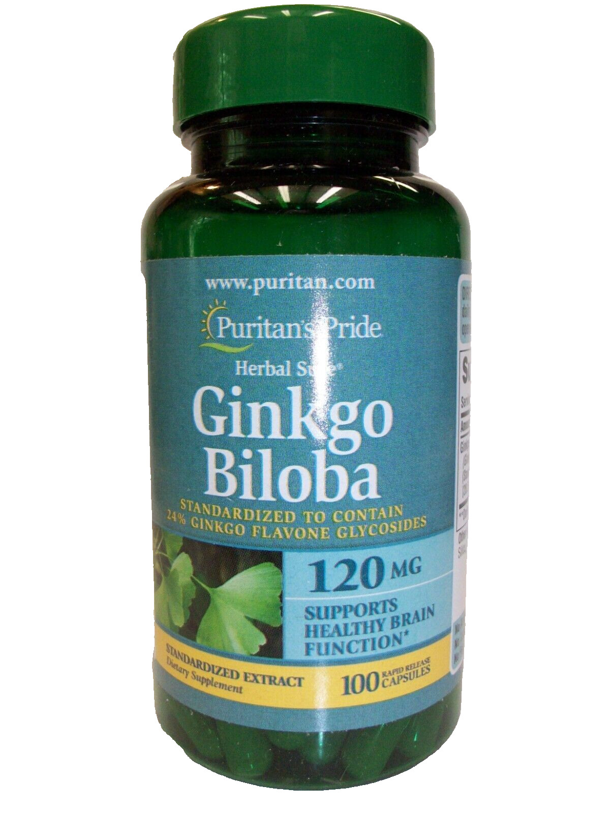 Puritan’s Pride Ginkgo Biloba 120 mg100 Capsules Supports Healthy Brain Function