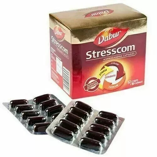 Dabur Stresscom Ashwagandha 120 Capsules Withania Somnifera Extract