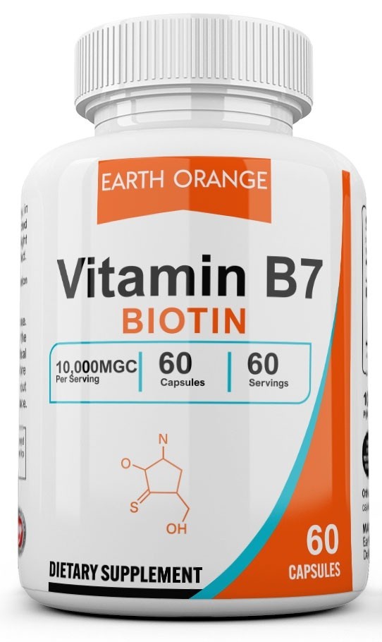 Biotin (Vitamin B7) 10000mcg (10mg) Hair & Nails 100% High Potency 180 Capsules