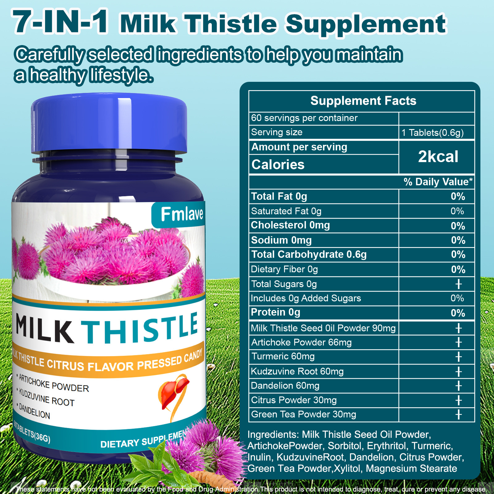 Liver Cleanse Detox Repair Formula w/Turmeric, Milk Thistle, Dandelion Artichoke