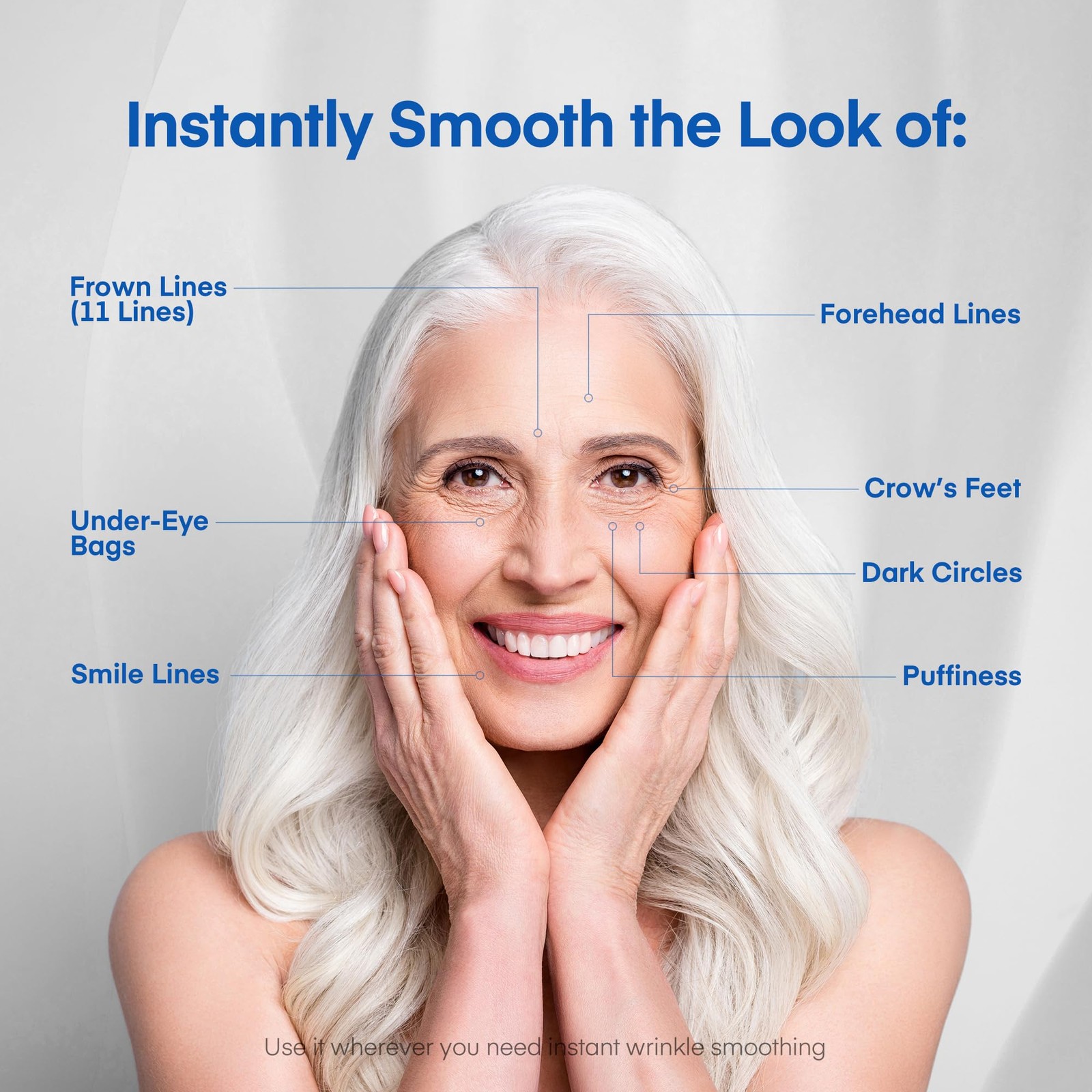 Instant Under Eye Lift Serum – Reduces Bags, 0.68 Ounce (Pack of 1), Blue