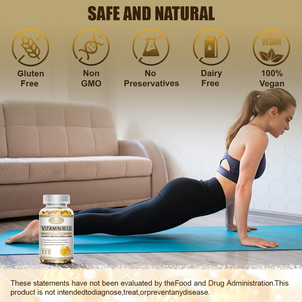 Vitamin B12 1000mcg 120 Capsules Methylcobalamin Energy Nerve Support