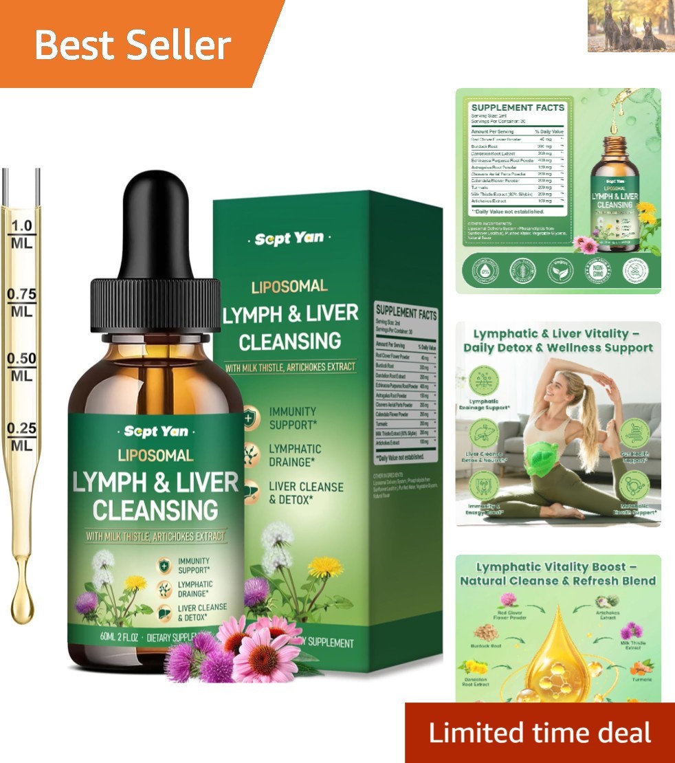 Liver Cleanse & Immune Support Drops – Liposomal Lymphatic Formula – 2 Fl Oz
