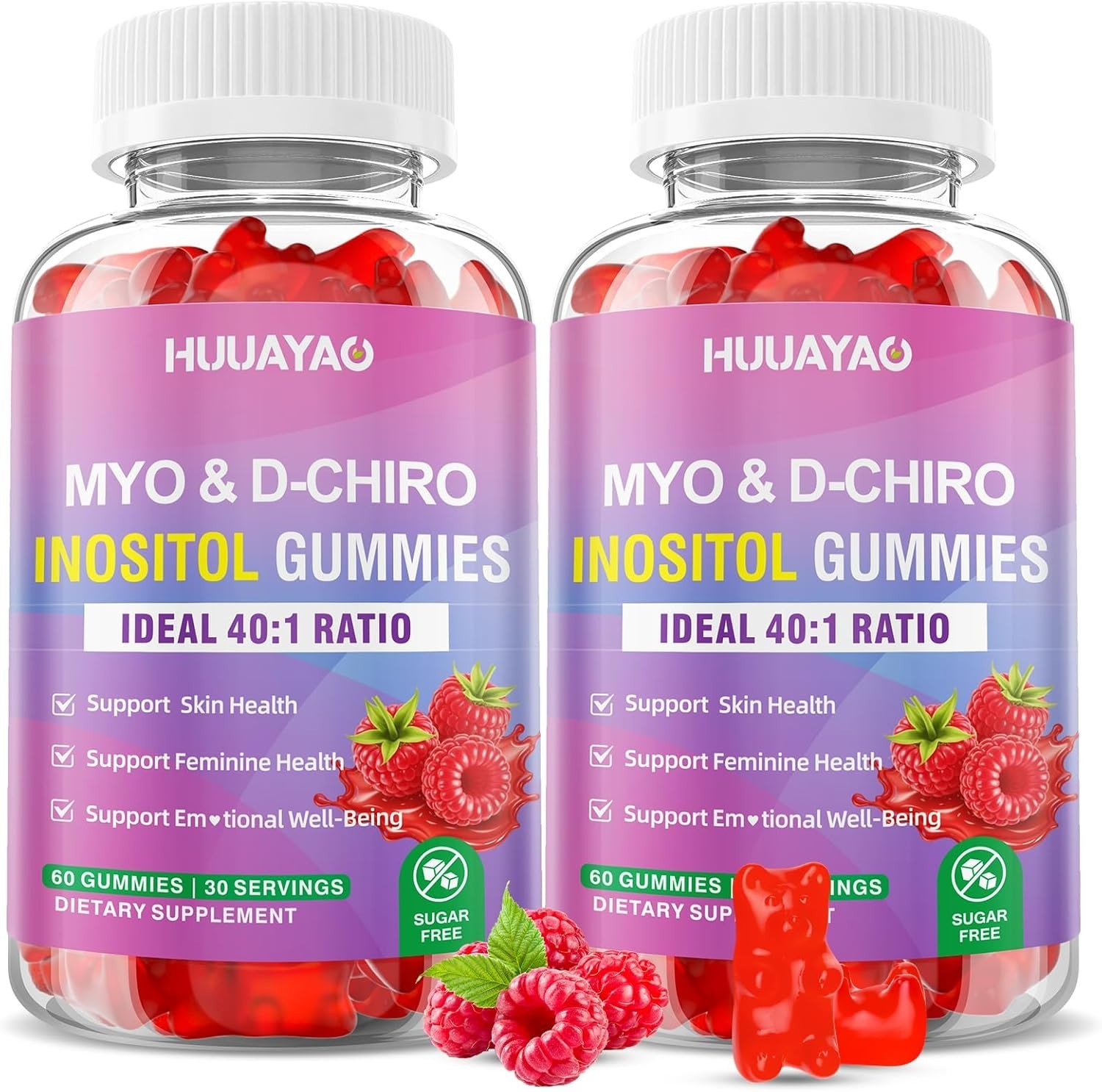 2PK Myo-Inositol & D-Chiro Inositol Gummies Hormone Balance Supplement for Women