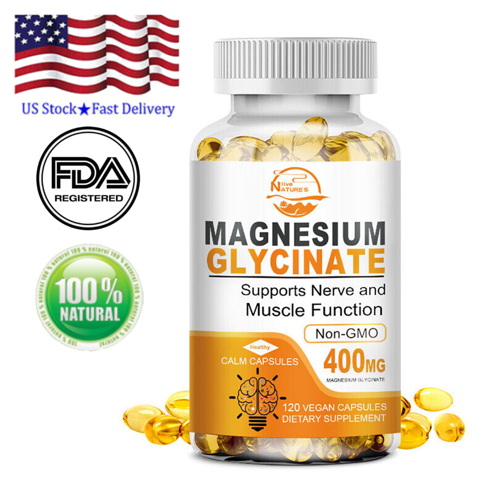 400MG Magnesium Glycinate With B6,D3 Improved Sleep, Stress , Anxiety Relief