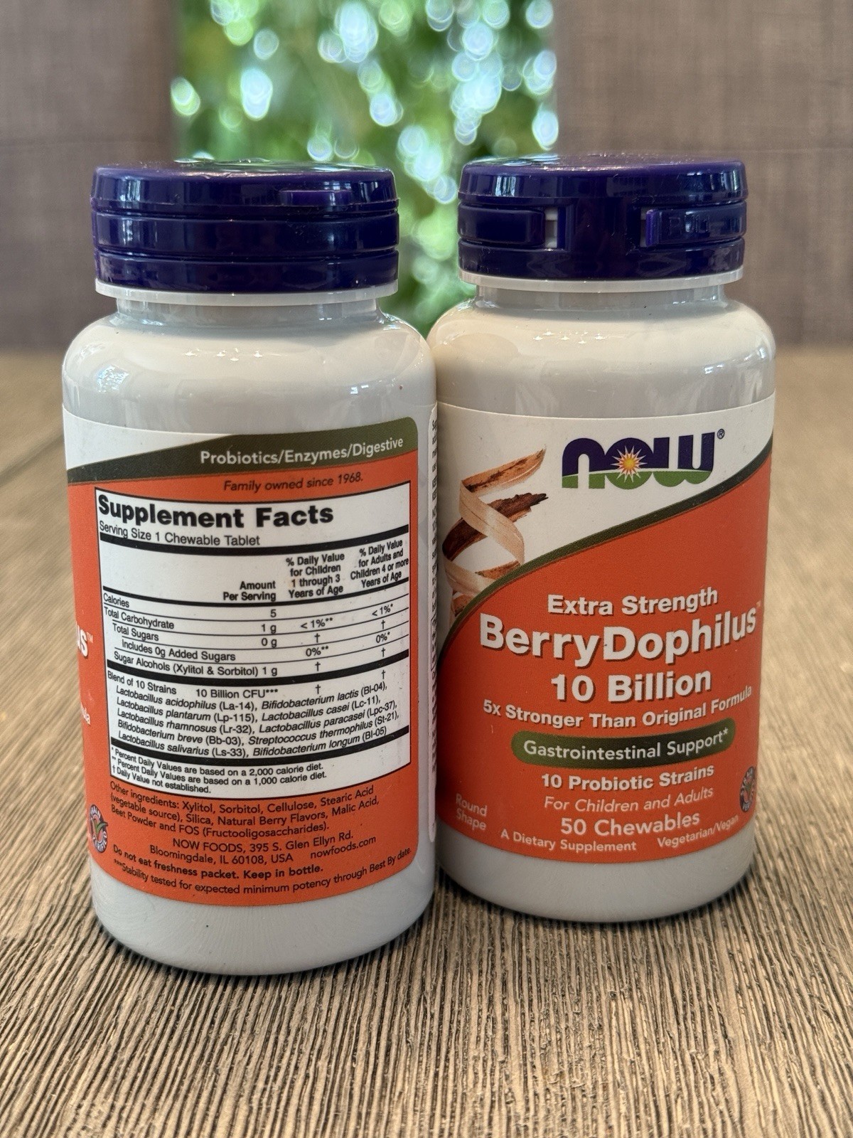 NOW – 2 Bottles – BerryDophilus 10 Probiotic Strains Chewables Exp 6/25