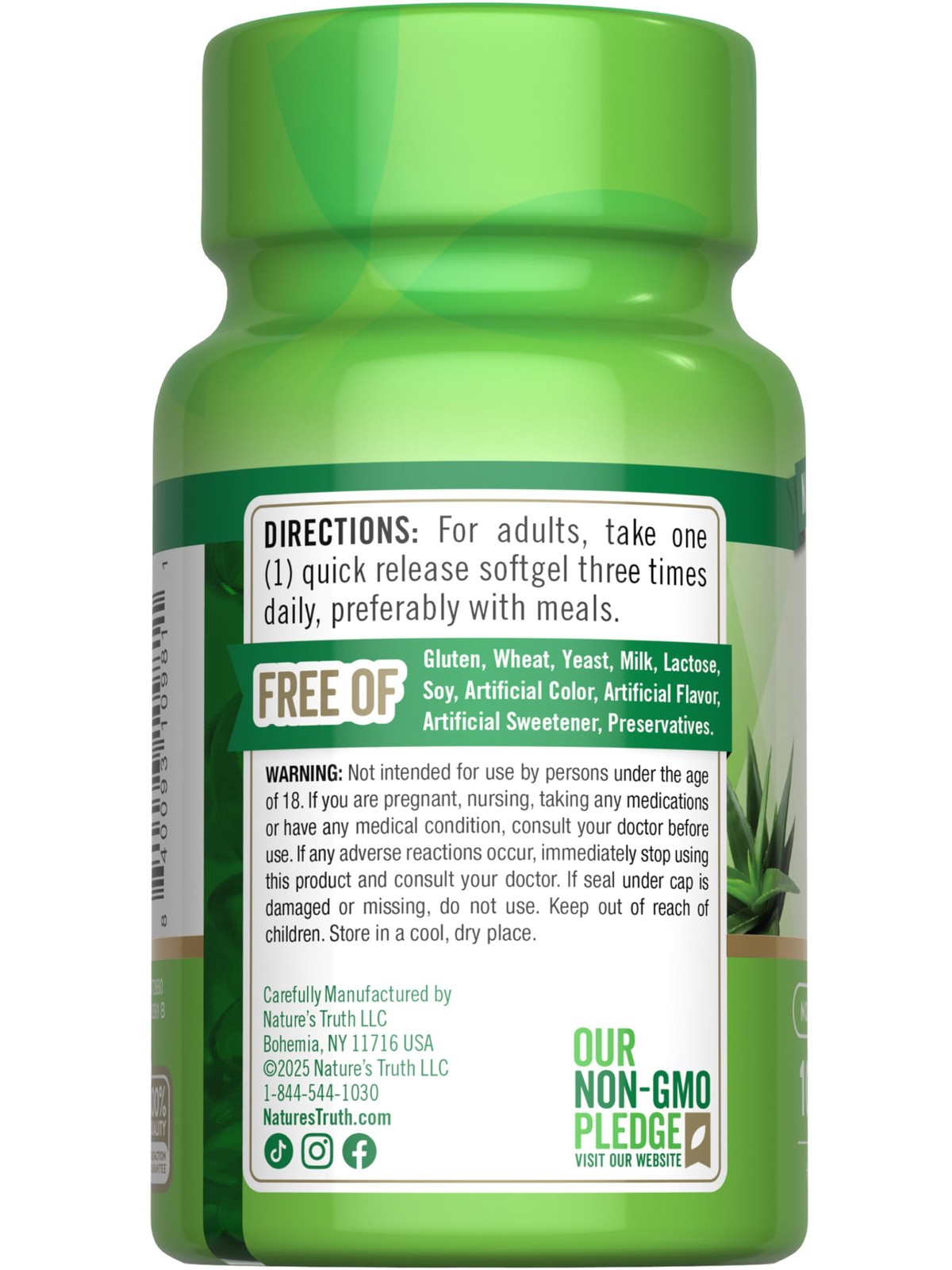 Aloe Vera Softgels | 100 Count | Non-GMO and Gluten