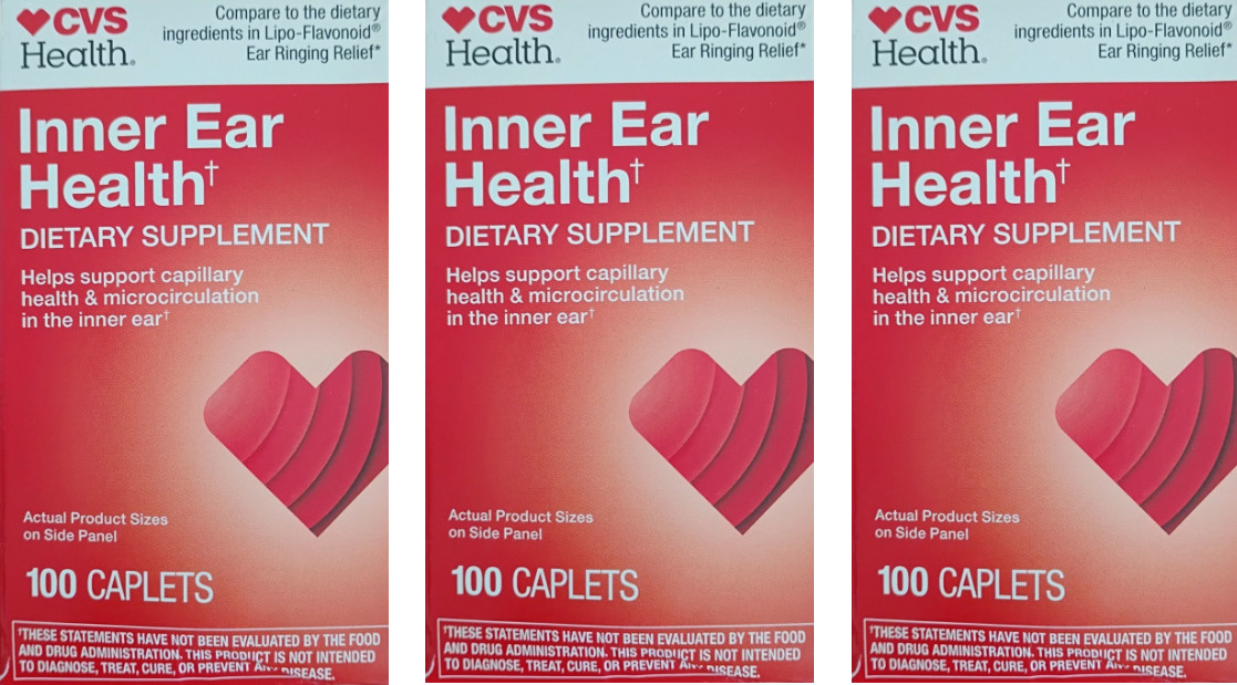 Inner Ear Health 100 Caplets 3PK CVS 03/2027