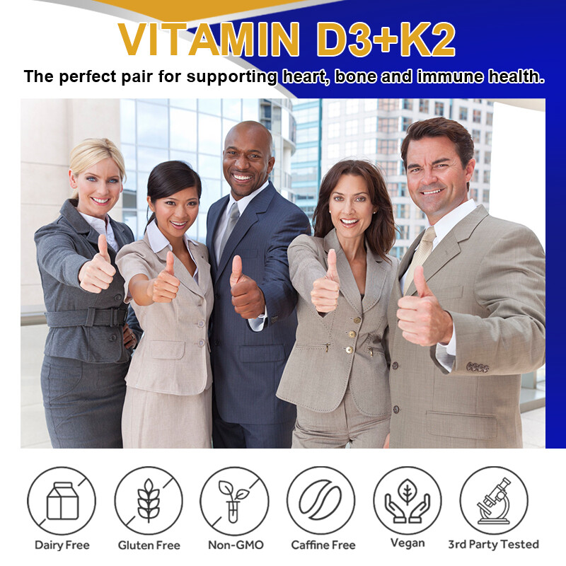 Vitamin K2 (MK7) with D3 1000 IU Supplement, BioPerine Capsules, Immune Health