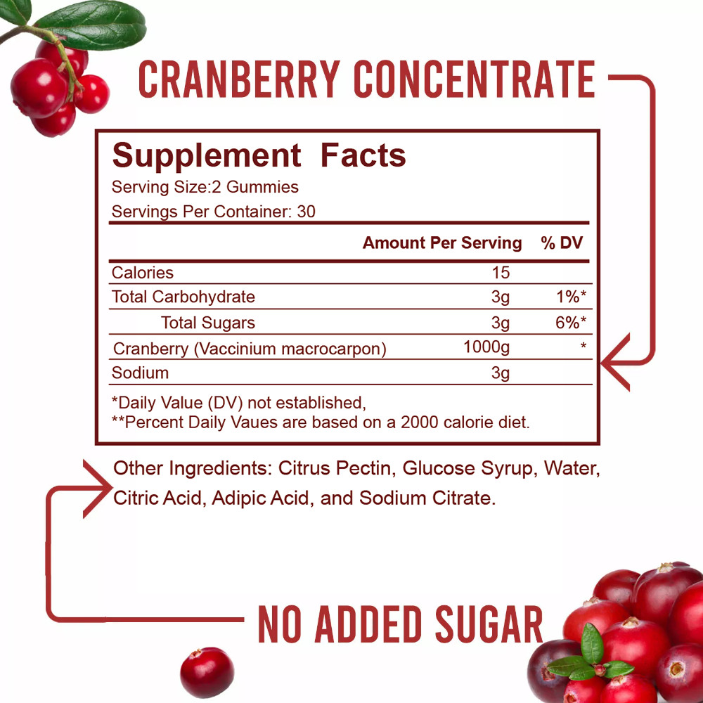 Cranberry Gummies – Urinary Tract Balance, Prostate Health, Immune Health