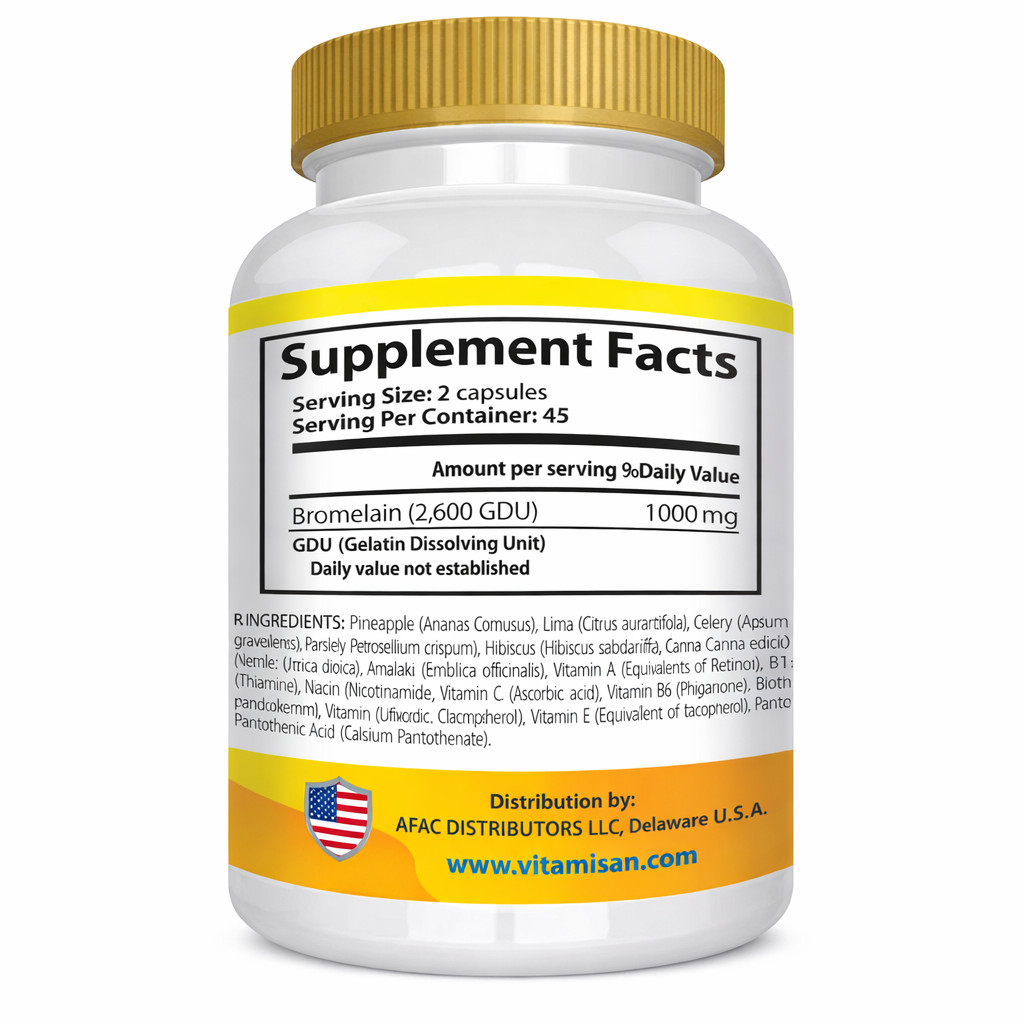 Ultra Strength Bromelain Pineapple Enzyme Bottle 2600g 90 Capsules Pills NoGMO