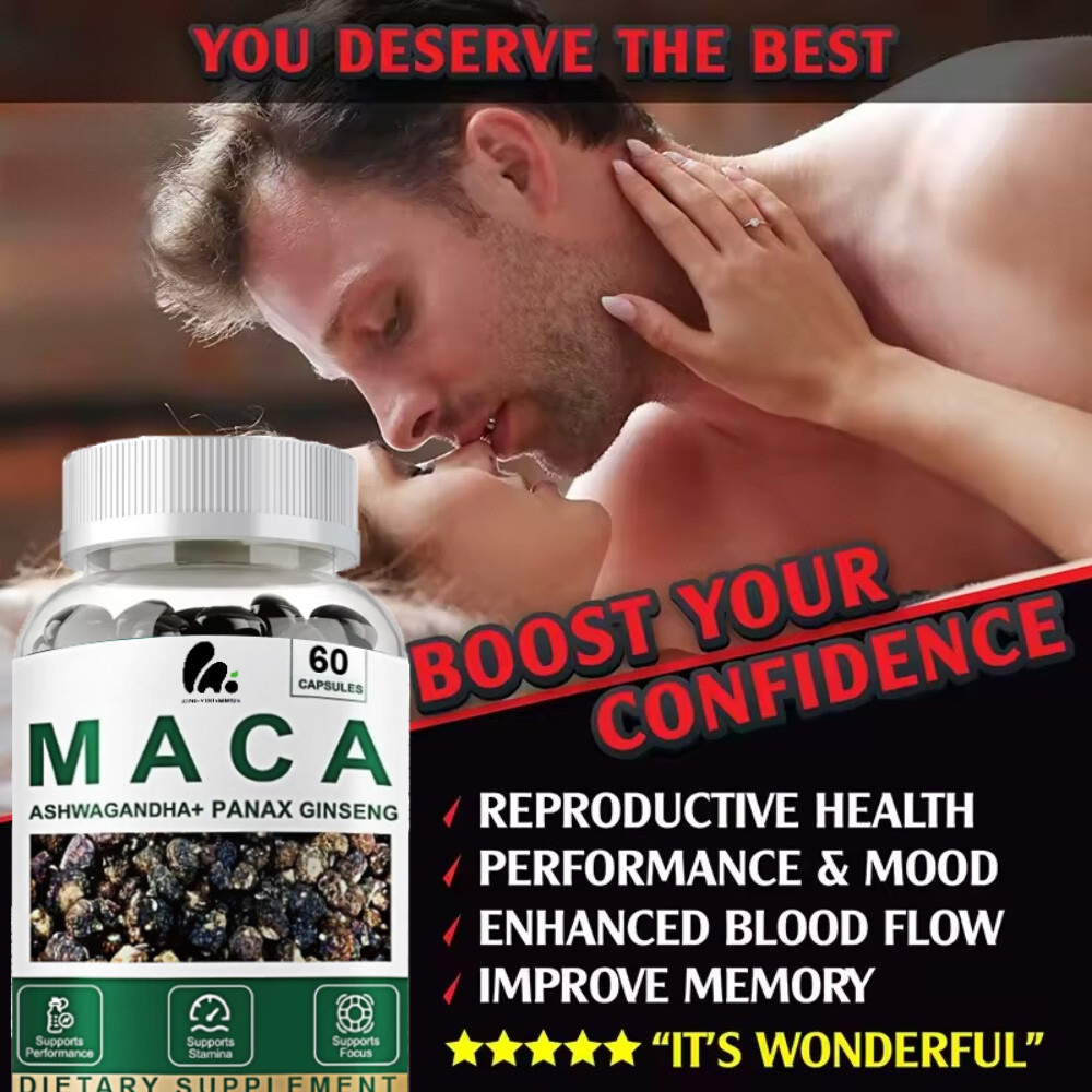 Organic Black Maca 10000mg, Peruvian Maca Root Extract Pills for Men & Women