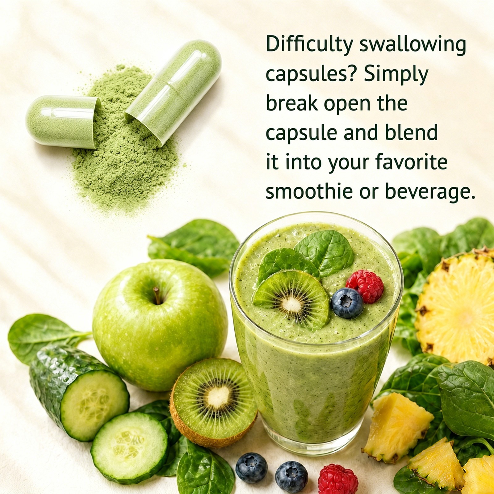 Fruits and Veggies Supplement | 120 Capsules | Non-GMO Vitamin Greens Probiotics