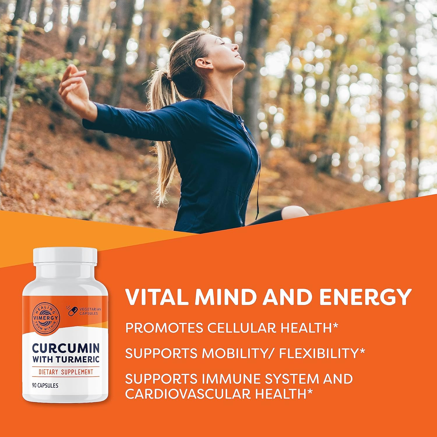 Vimergy Curcumin with Turmeric Supplement, 1000mg Curcumin Extract/Serving – Liq