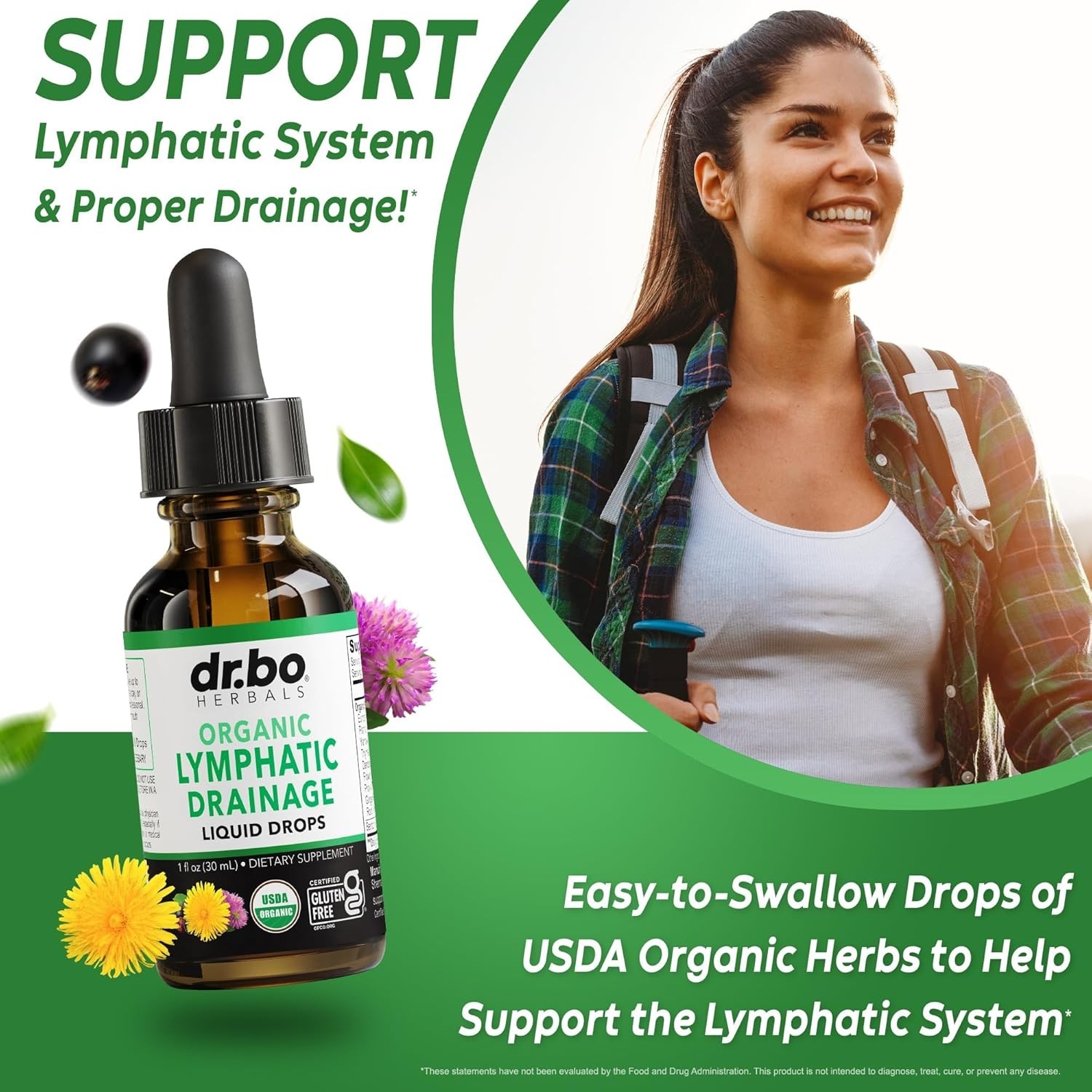 Non-GMO Lymphatic Detox Drops – 1oz Organic Herbal Blend for Wellness