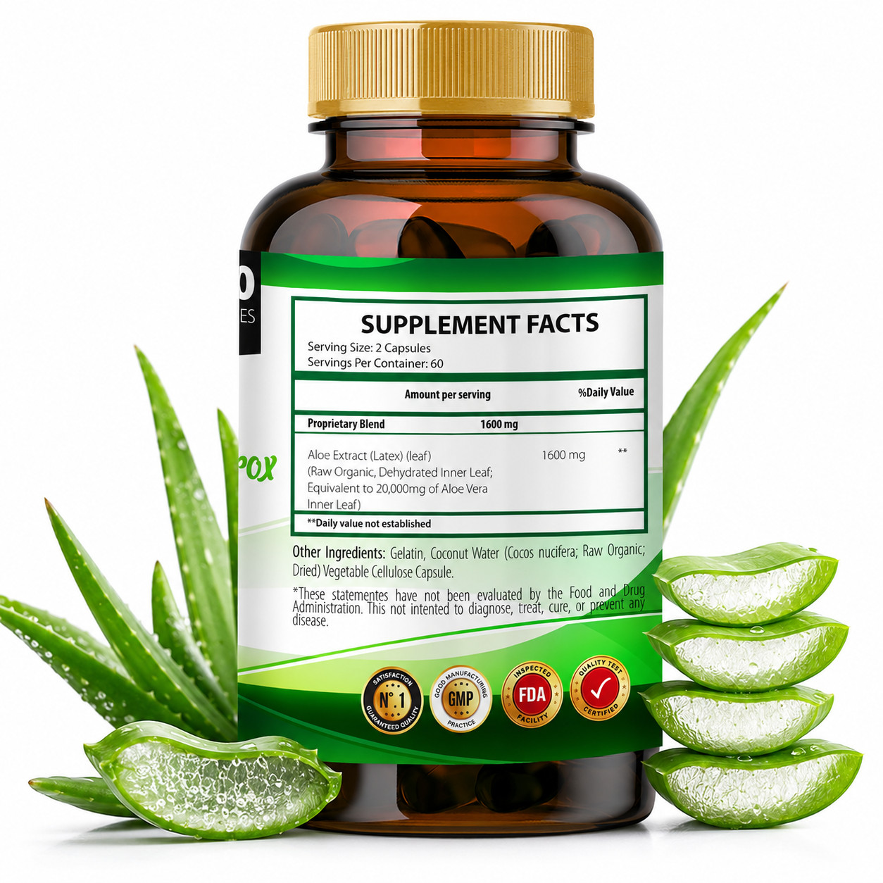 US Aloe vera naturals colon clean la gastritis bloating, aloe sabila caps digest