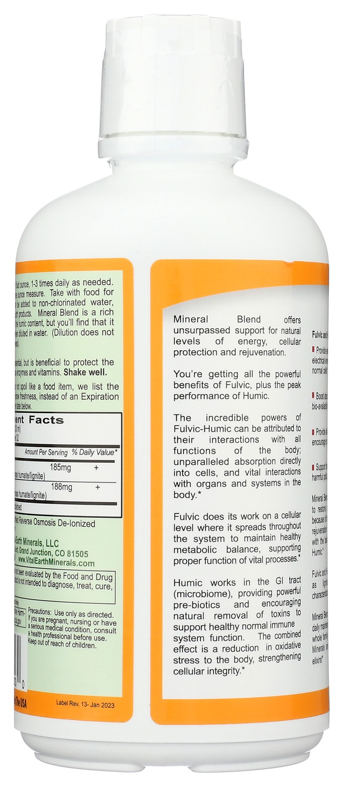 Mineral Blend Fulvic And Humic Vital Earth Minerals 32 Oz Supplement 1 Pack