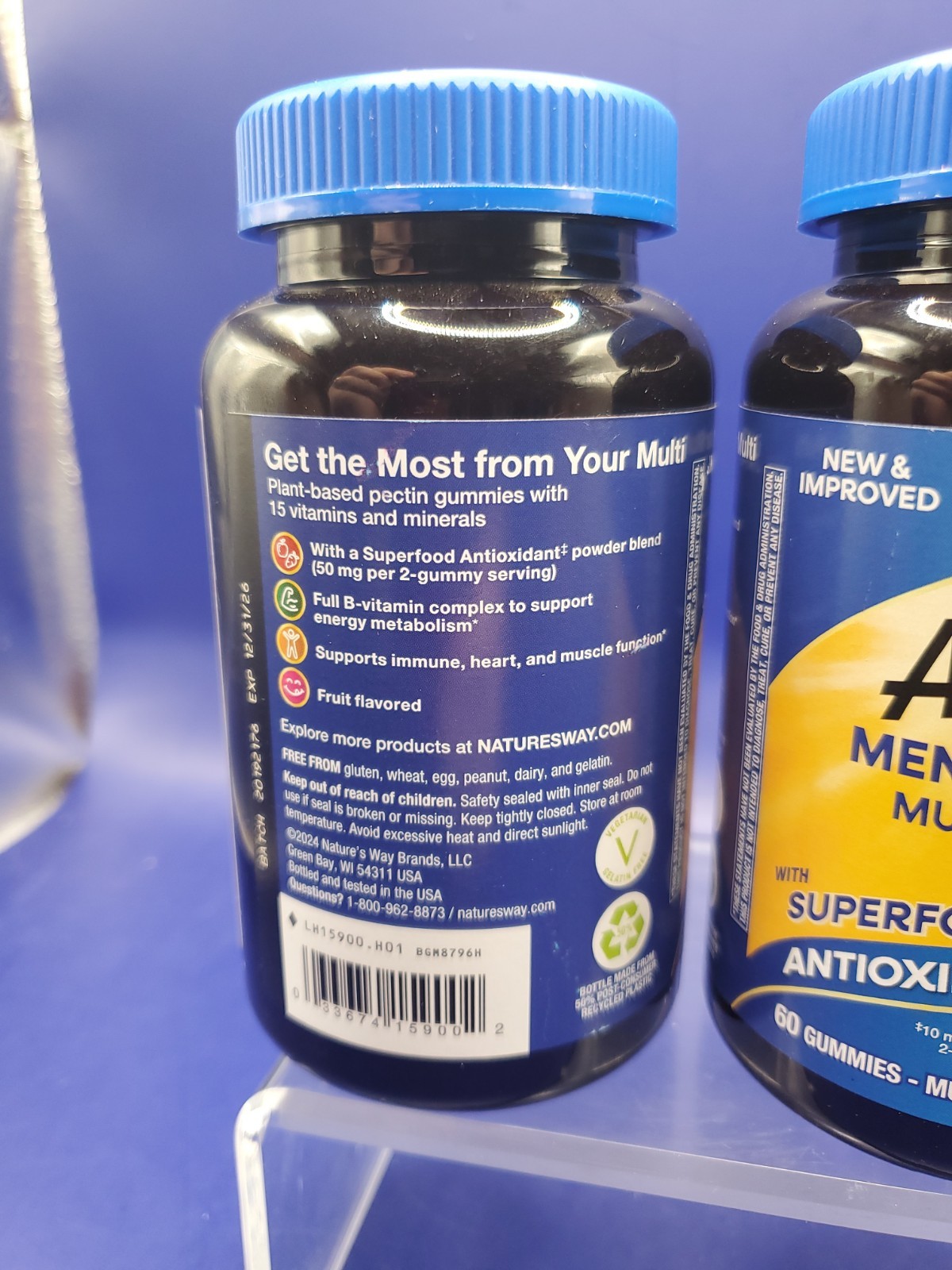 2 Pack Nature’s Way Alive! Men’s Multivitamin Fruit Flavored 120 Gummies 12/2026