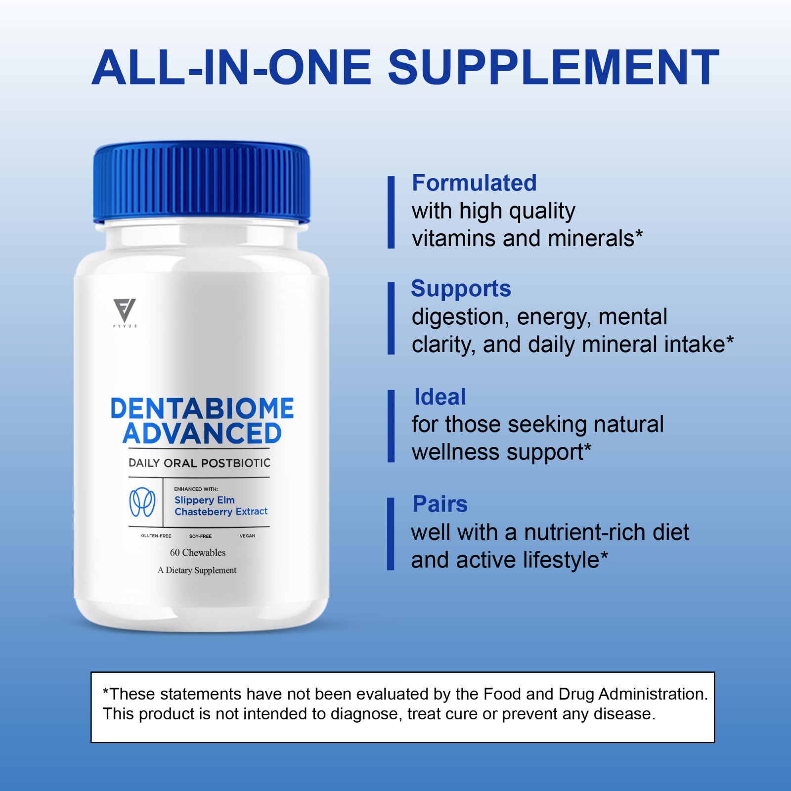 (2 Pack) Dentabiome Advanced, Denta Biome Daily Support Formula (120 Chewables)